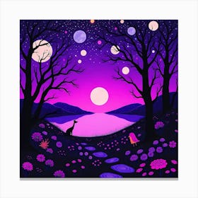 Night In The Forest 6 Canvas Print