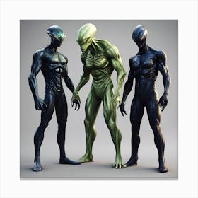Alien Avengers 1/4 (space visitor super hero creature invasion movie figure comic sci-fi) Canvas Print