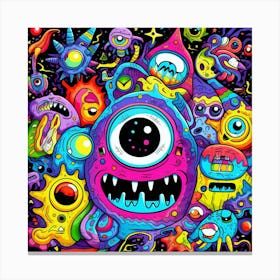 Psychedelic Monsters Canvas Print