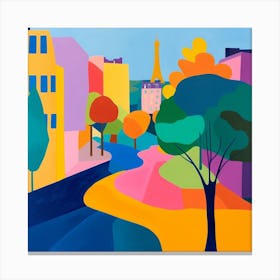 Abstract Park Collection Parc De Belleville Paris France 1 Canvas Print