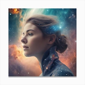 Girl In Space Canvas Print