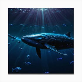 Whale In The Ocean Canvas Print