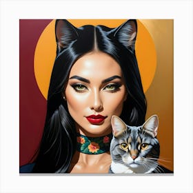 Cat Woman 8 Canvas Print