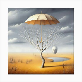 Umbrella Over A Tree Canvas Print