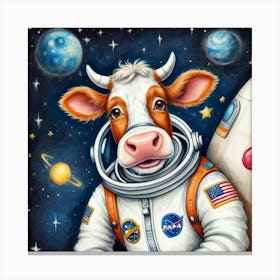 Cow In Space 11 Canvas Print