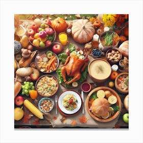 Thanksgiving Table 8 Canvas Print