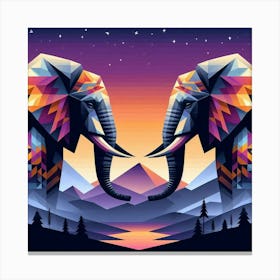 The Balanced Duo Elephants Canvas Print