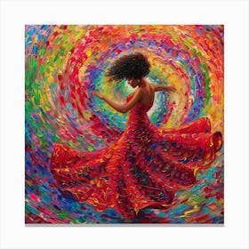 Dancer In Red Dress Canvas Print