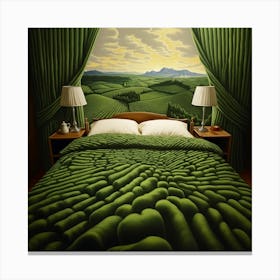 Green Bed Canvas Print