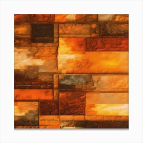 Abstract Painting.Abstract Texture Art with Vintage Flair in Rich Amber Tones Canvas Print