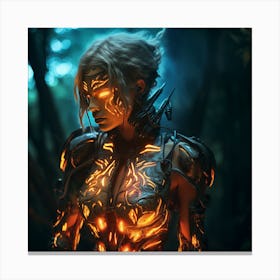Cyborg army lady Canvas Print
