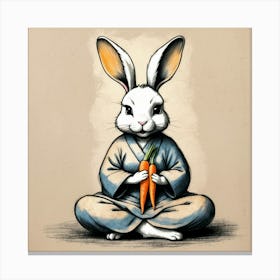 Rabbit With Carrots 38 Canvas Print