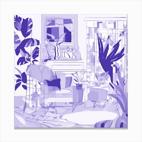 Abstract Broken Realtiy Lilac Tones Canvas Print