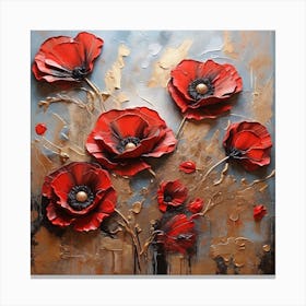 Large red poppy flower Canvas Print