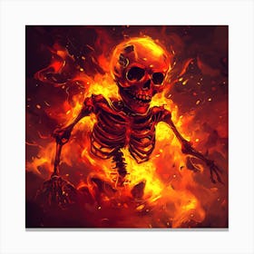 Spooky Halloween Skeleton Emojis Artwork 4 Canvas Print