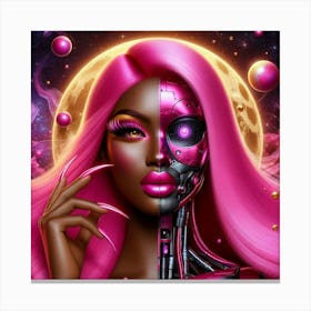 Hot Pink Diva Robot 6 Canvas Print