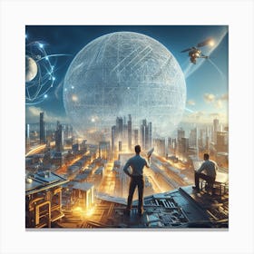 Futuristic Cityscape 52 Canvas Print