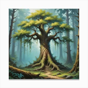 Fantasy Tree In The Forest Art Print Canvas Print