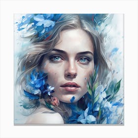 Blue Flowers Canvas Print