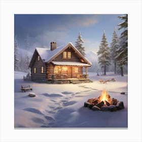 Cabin In The Woods Canvas Print