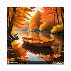 Boat On A River Canvas Print