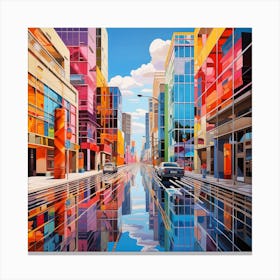 City Street, Optical Illusions Canvas Print
