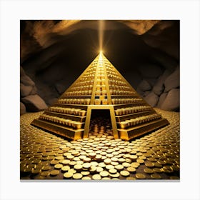 Piramide De Oro Con Monedas Canvas Print