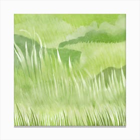 Watercolor Of Grass Canvas Print