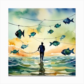 A man amidst the vanished seas Canvas Print
