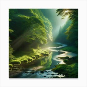 River In The Forest 7 Canvas Print