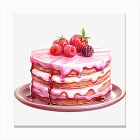 Cake With Berries Canvas Print