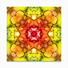 Green And Yellow Abstract Watercolor Pattern 4 Canvas Print