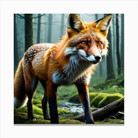 Red Fox In The Forest 1 Canvas Print