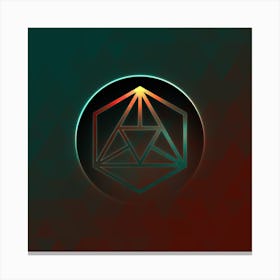 Geometric Neon Glyph on Jewel Tone Triangle Pattern 463 Canvas Print