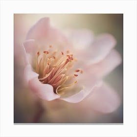 A Close Up Of A Delicate Woman Bud Just Beginning To Bloom, With Soft Petals And Hints Of Vibrant Co (1) Canvas Print