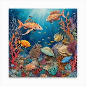 Coral Reef Painting Canvas Print