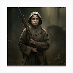 Woman In Uniform Canvas Print