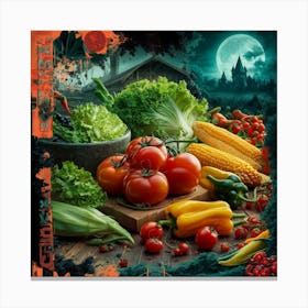 Halloween Vegetables Canvas Print