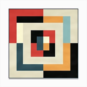 Squares symmetry, Geometric art, Mid Century Canvas Print