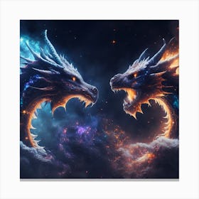 Dragons In The Sky 2 Canvas Print