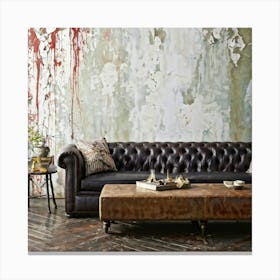 An Aged Arcane Design Transforms The Retro Frame With Various Earthy Tones That Splatter About In A Canvas Print