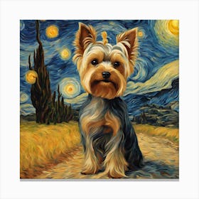 Yorki Painting Van Gogh Inspired Canvas Print