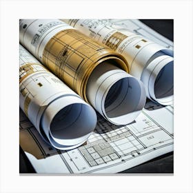 Architectural Drawings Canvas Print