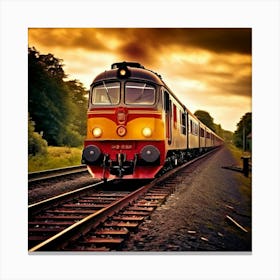 Transportation Railway Transport Rail Track Chemin De Fer Train Britain Signal Yellow Red (9) Canvas Print