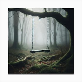 Swing In The Forest 3 Canvas Print