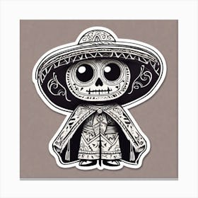 Mexican Pancho Sticker 2d Cute Fantasy Dreamy Vector Illustration 2d Flat Centered By Tim Bu (45) Canvas Print