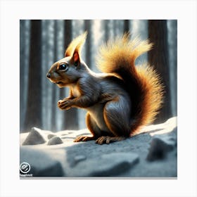 Squirrel In The Woods 17 Canvas Print