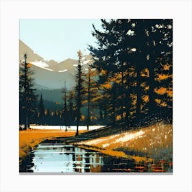 Pond In The Mountains Canvas Print