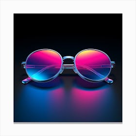 Sunglasses On A Black Background Canvas Print