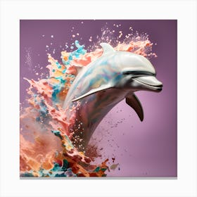 Dolphin of marble Canvas Print